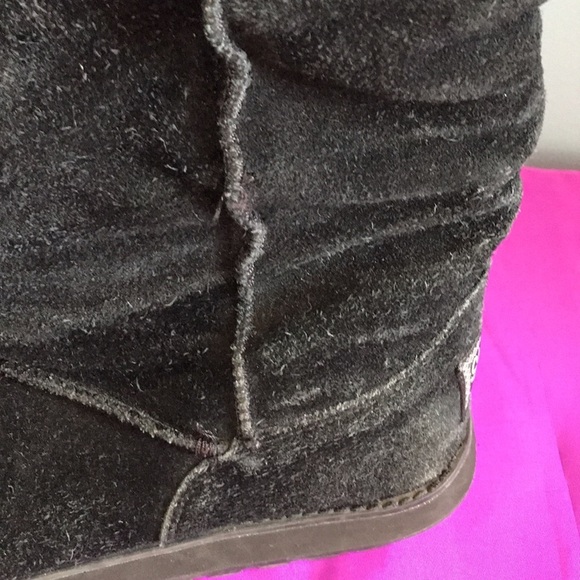 Skechers Australia black suede black faux sherpa outerwear winter boots size 8.5 - Picture 6 of 16
